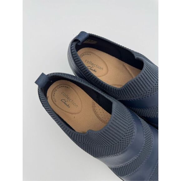 Clarks Collection Womens Navy Blue Sashlyn Edge Slip On Shoes Size 9 - Picture 7 of 8